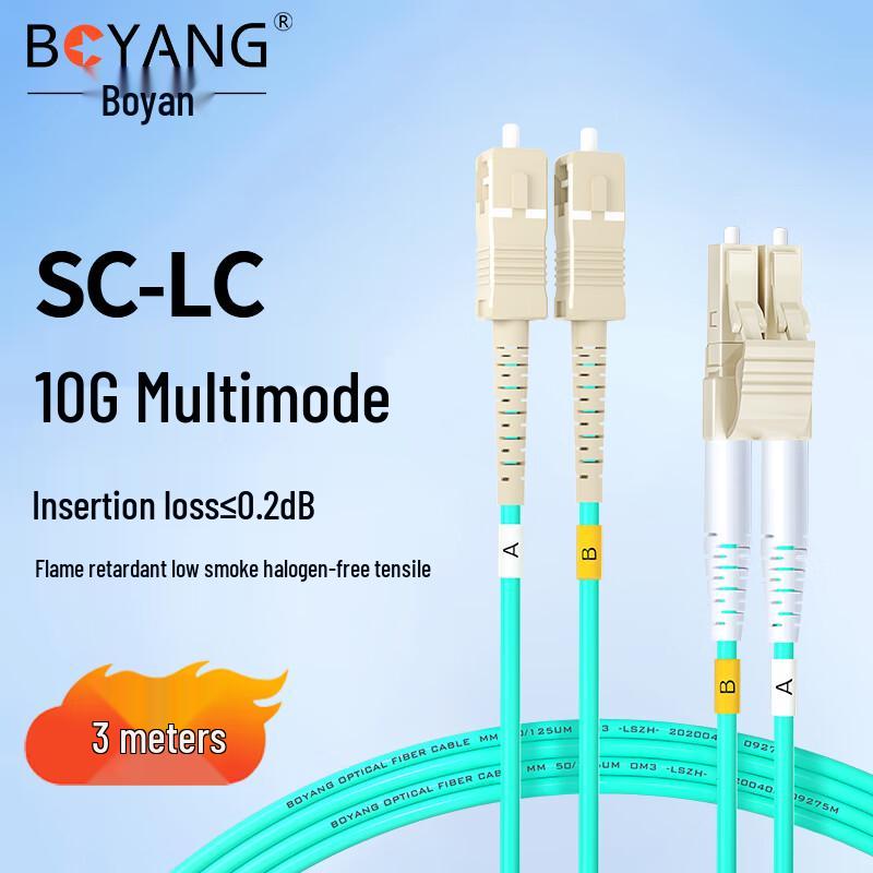 BOYANG 10 Gigabit LC-SC Multimode Duplex Fiber Optic Patch Cable