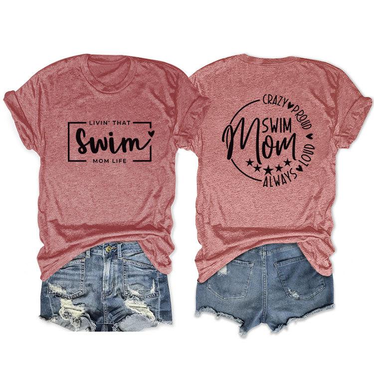 Casual T-shirt Double-sided alphabet print short-sleeved top