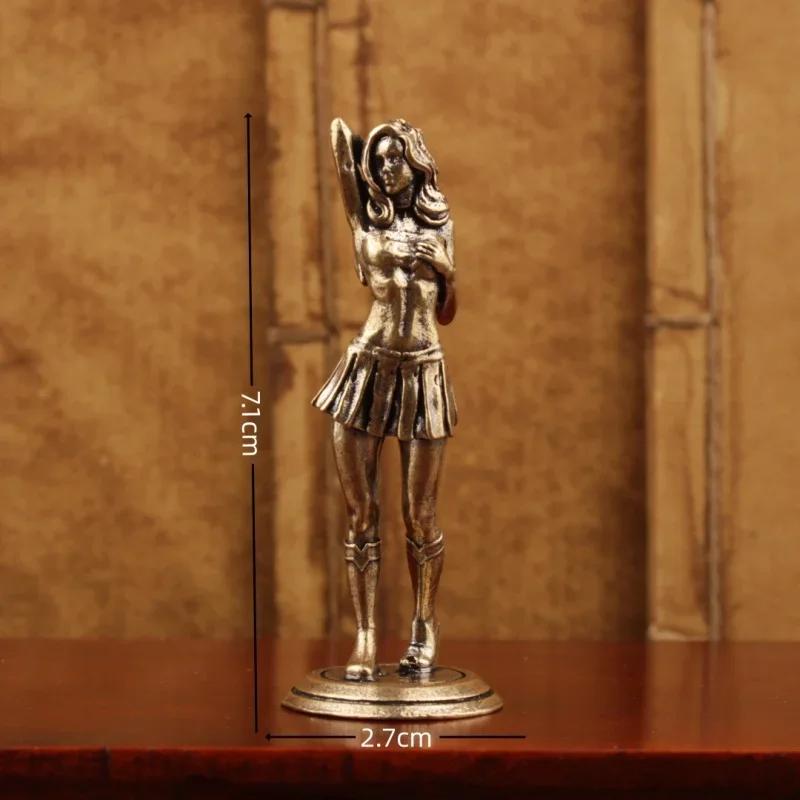Vintage Messing Bikini Mädchen Skulptur Retro Figur Art Deco Desktop Ornament Einzigartige Büro Schreibtischdeko Sammlerstück Geschenk für Erwachsene