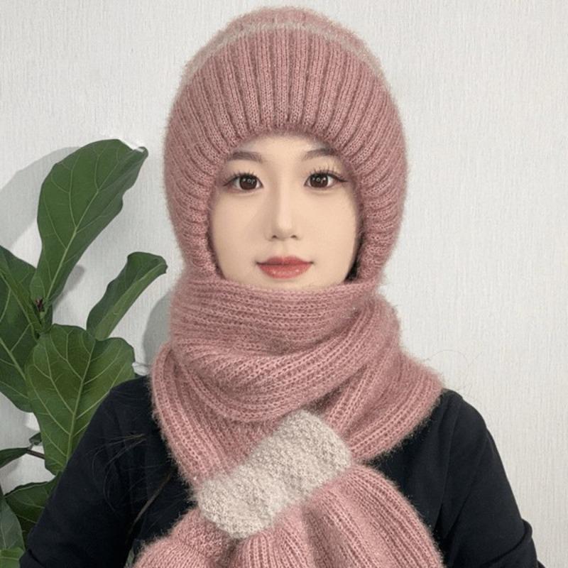 Fleece Thickened Snow Caps, Children's Winter Riding Electric Vehicles, Cold-proof Hats, Scarves, Integrated Ear Protectors