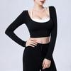 Yoga Clothes Long-sleeved Semi-fixed Cup Running Sports Bra Breathable Fitness Clothes Top Fixed Cup Long-sleeved Yoga Clothes