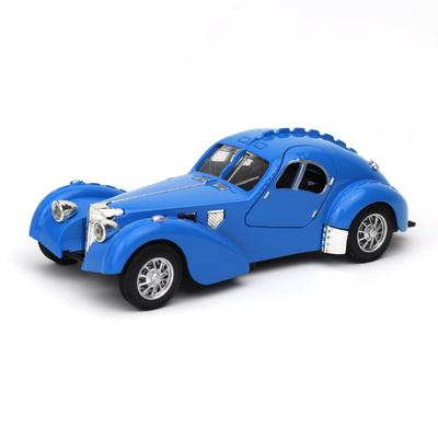 1/28 Scale Vehicle Model Super Classic Vintage Pull Back Toy Car Educational Collection Door Open Car Model Gift Children Gift Car for Bugatti