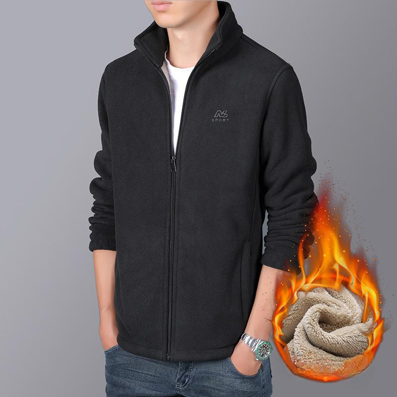 Autumn and Winter Outdoor Double-sided Fleece Jacket Sports Pilot Men's Jacket Fleece Windproof Warm Jacket