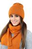 Alma Set Hat with Scarf in Striped Color Orange