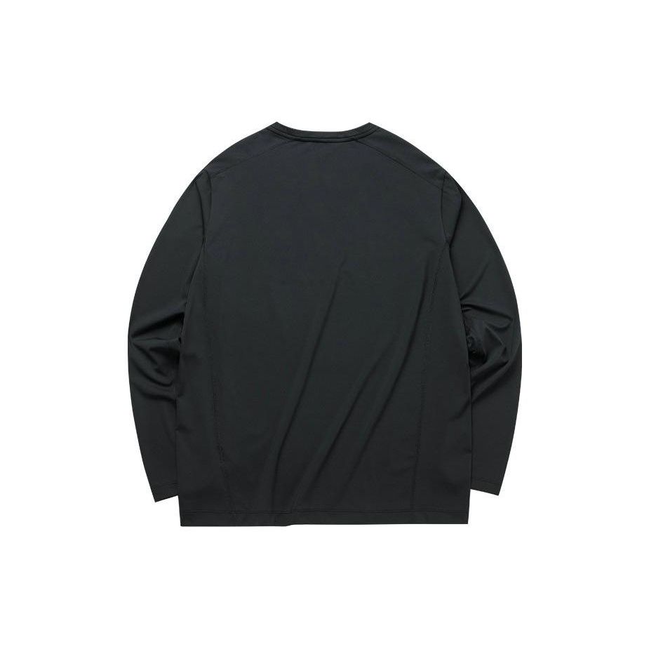 Anta All-Weather Series Letter Print Crewneck Long Sleeve Sweatshirt Men Tops Black 152210411-2