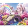 Ein Märchenschloss Regenbogen Einhorn Fotografie Hintergrund Vinyl Heimwanddekoration Banner