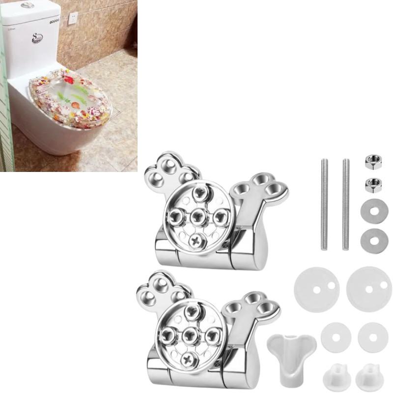 Toilet Zinc Alloy Hinge With Plum Blossom Shape For Hotels Bathroom Renovations