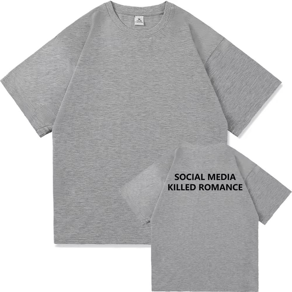 Social Media Killed Romance T-shirts Viral Tee Gift for Men Women Gen Z Shirt Trending Shirt Unisex Tshirt Oversized T Shirt Top
