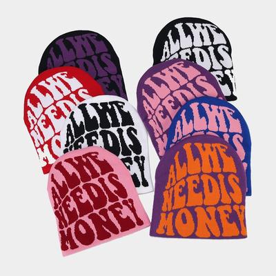 New Men's and Women's Y2K Wool Pullover Hat Jacquard Letter Personality Fashion Hip Hop Knitted Hat Hat
