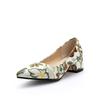 Elegant Flower Print Low Heels Shoes Woman Casual Shallow Party Pumps Female Short Heels Designer Loafer Shoes Large Size 45