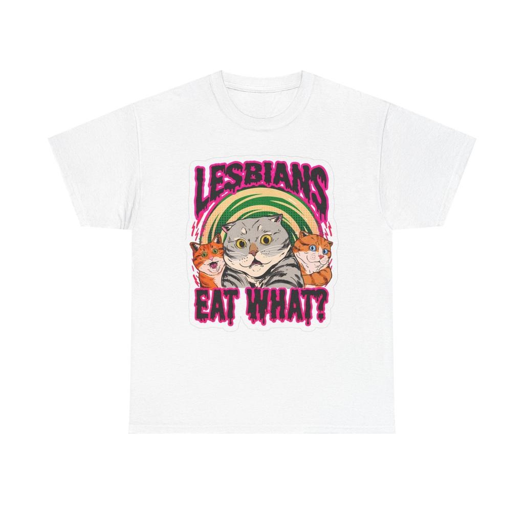 Lesbians Eat What Funny Jokes Graphic T Shirt Brand New Cotton Tee