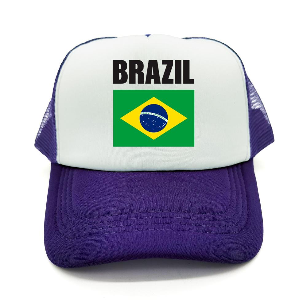 Brazil Flag Trucker Hat Adult Adjustable Mesh Net Country Fans Baseball Cap Unisex Women Hip Hop Dad Gift Hat