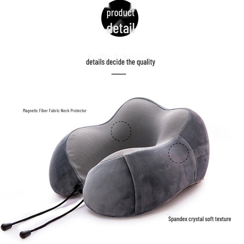 Caspian Wolf U-Shaped Memory Foam Neck Pillow - Portable Magnetic Travel Neck Support for Men & Women