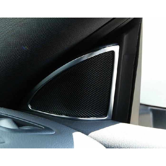 A Pillar Horn Frame Cover Decor 2PCS Fit For Benz GLA CLA 2013- ABS Silver