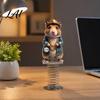 Vivid Pattern Car Ornament Cute Rat Dashboard Ornament Funny Animal Decoration with Gold Beads Chain 2D Dynamic Console Toy Flat Acrylic Hamster