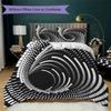 Spiral black-and-white vortex Pattern Bedding,Quilt Set Quilt Cover Pillowcase Home Birthday Gift (1*duvet cover+2*pillowcase,without core)ZSJT0917308