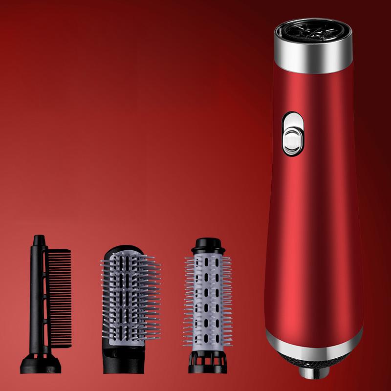 3-in-1 Haartrockner Tragbarer Kamm Ionischer Haarstreckbürste Heißluft Locken für Haarroller Föhn Schnelltrocknender Haarwickler Lockenwickler