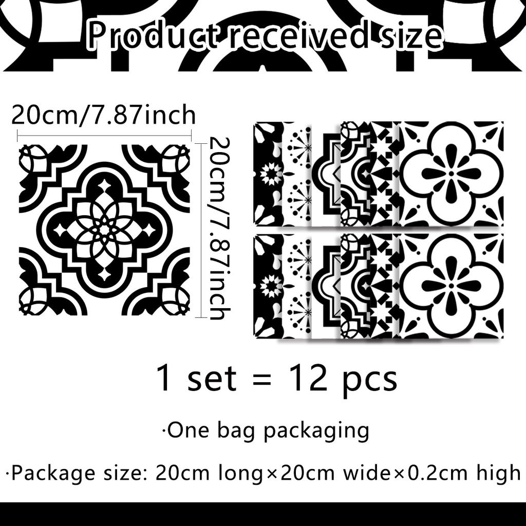 A Variety Of Retro Blue-Green Pattern Tile Wall Stickers Balcony Terrace Kitchen Background Beautification Decorative Wall Stickers