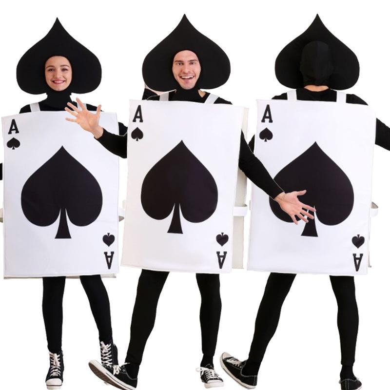 Wonderland Alice In Ace Of Spades Party Costume Cosplay Halloween Poker Jumpsuit