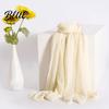Women Scarf Shawl Winter Outdoor Bright Thin Soft Fabric Solid Color Breathable Versatile Accessory Elegant