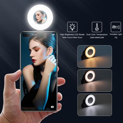 Manyetik Klipsli Akıllı Telefon Selfie Işığı Led Halka Dolgu Işığı Cep Telefonu Fotoğrafçılığı İçin Dolgu Işığı Telefon Işığı Şarj Edilebilir