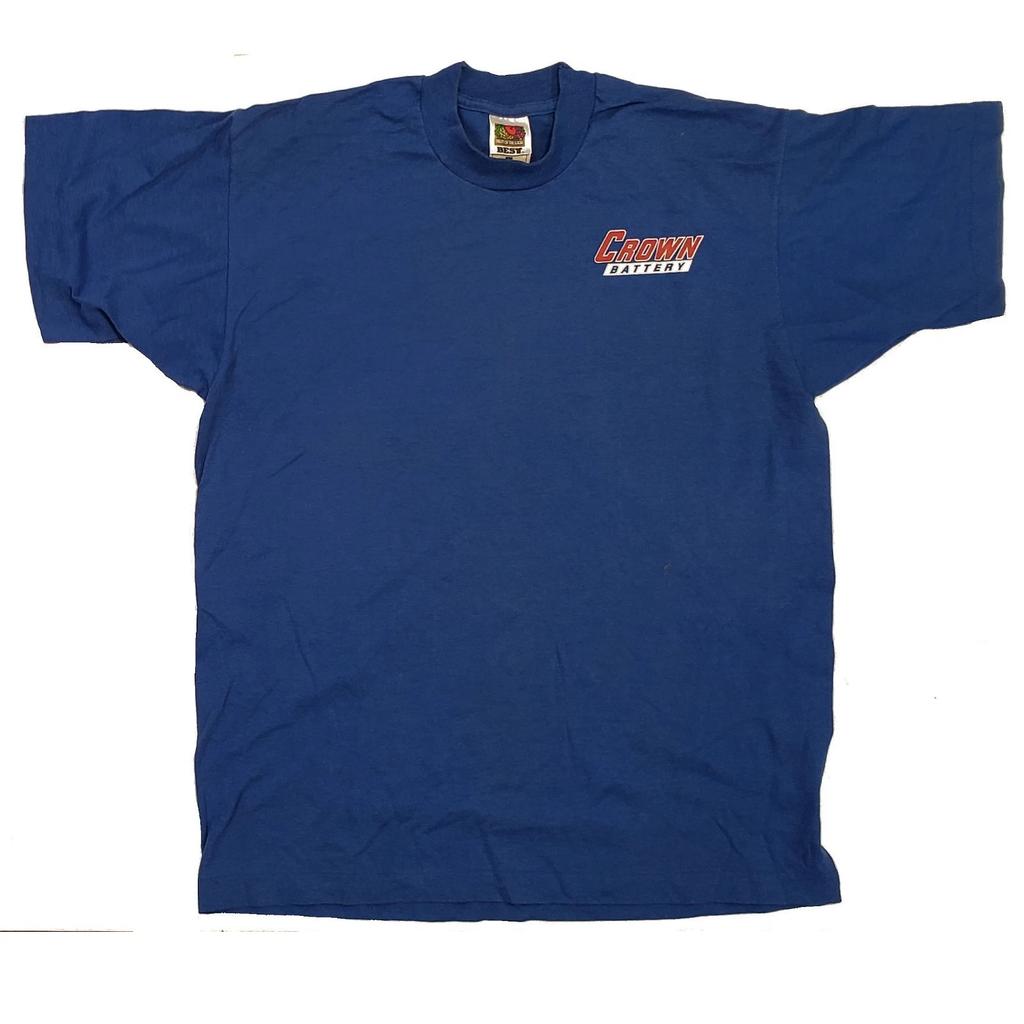 Royal Blue Short Sleeve S S S S S T- Children's T-shirt with "Crown Battery" Logo - L - FREE SHIPPING