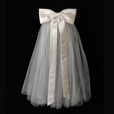 Bridal Woman Luminous Tulle Long Bachelorette Party Wedding Ribbon Edge With Bowknot For Wedding Party