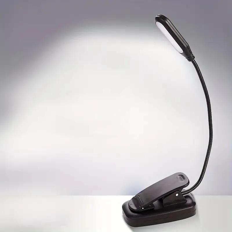 Mini lampă de carte LED cu clip alimentată cu baterii, protecție pentru ochi, lampă de lectură flexibilă, lampă de birou, lampă de noptieră, lumină de noapte portabilă, lumină de studiu