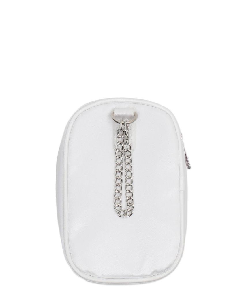 WEGO Double Ribbon Satin Plush Pouch, Perfect for Oshikatsu, Live Celebrations, Colorful Gift, Present, Women's, Size F, White