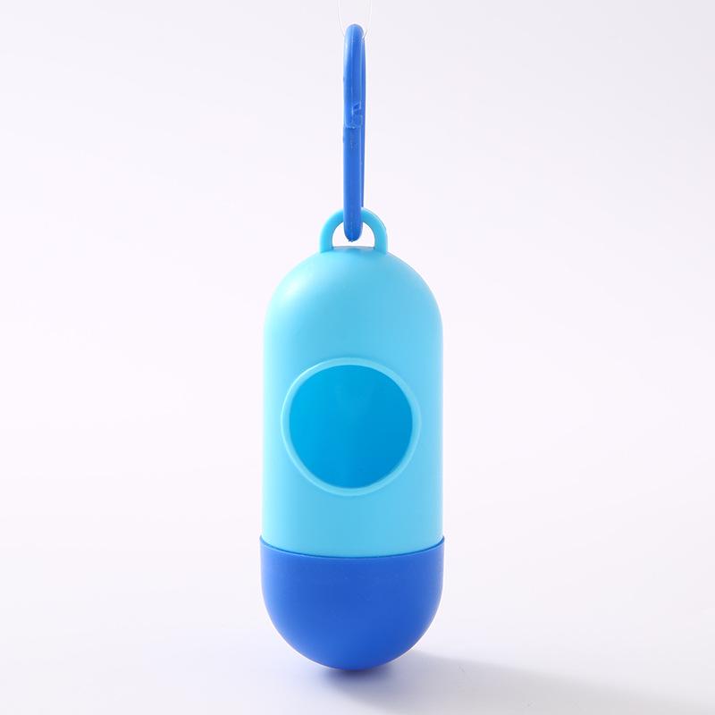 Portable Pet Waste Bag Dispenser Pill Shape Bullet-Shaped Garbage Box Cats Dogs Poop Extractive Clean-Up Bags Outside Walking