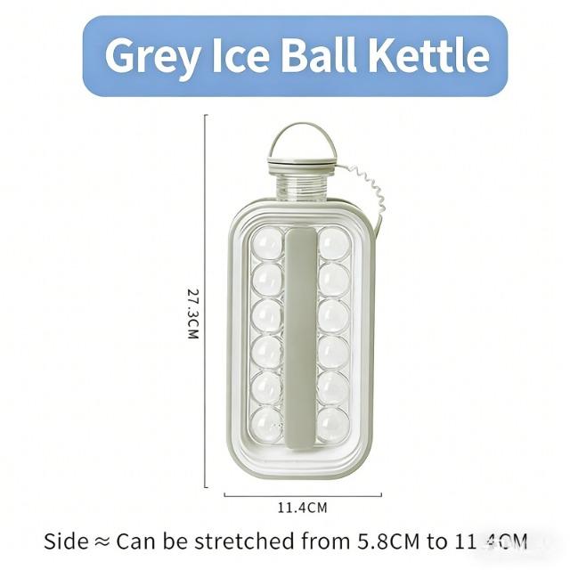 2-In-1 Folding Ice Maker Water Bottle Ice Hockey Grid Mold Reusable Silicone Ice Cube Tray For Whiskey Drinks Kitchen Bar Tool