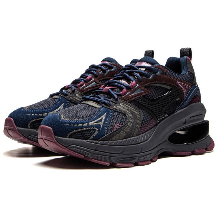 Li Ning Project Fabric Synthetic Leather C+ Comfortable Versatile Non-Slip Wear-Resistant Low-Top Casual Shoes Women sneaker Blue Red AGCU174-6