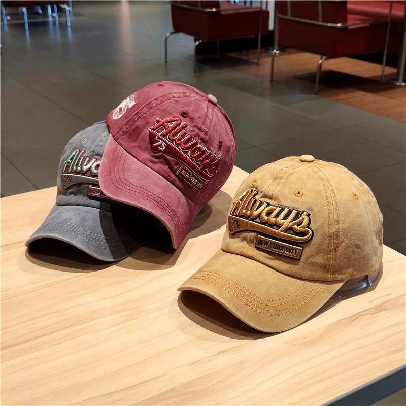 Retro Embroidery Letter Baseball Cap For Men Women Washed Cotton Outdoor Sport Sun Hats Unisex Snapback Dad Trucker Hip Hop Caps