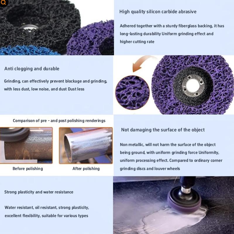 1PC 100/115/125mm Coral Disc Poly Strip Disc Grinder Strip Disc Abrasive Wheel Paint Rust Removal Clean For Angle Grinder