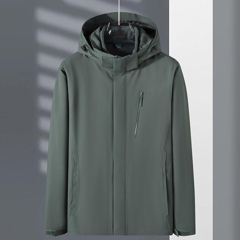 Autumn and Winter Jacket Men's Windproof and Water-proof Breathable Outdoor Sportswear Women's Mountaineering Travel Three-in-one Jacket