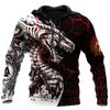 2026 Autumn/Winter Street Fashion Men's 3D Dragon Pattern Embroidered Hooded Sweatshirt for Hip-Hop Gothic Daily WearingUnisex Woman's