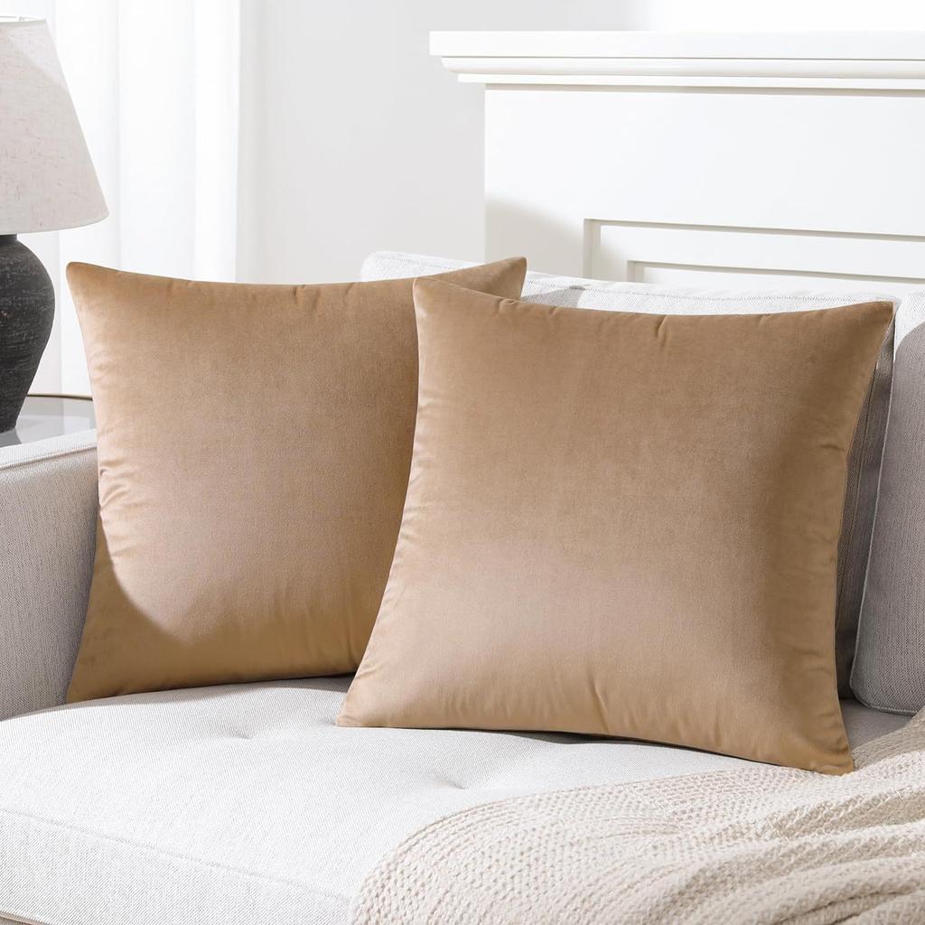 Velvet Solid Pillow Cover Removable Washable Sofa Cushion Case Soft Cozy Home Decor Elegant Comfortable Accent