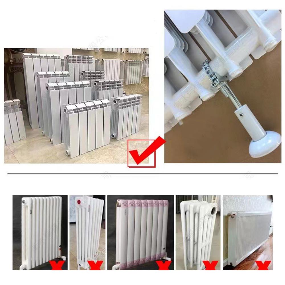 2 szt. Regulowany wspornik podłogowy Kompatybilny z grzejnikami aluminiowymi odlewanymi ciśnieniowo Metalowy stojak wspierający do solidnego montażu grzejnika