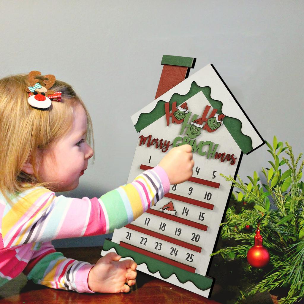 Christmas Calendar Countdown Wooden Festive Ornaments Advent Gift By Christmas