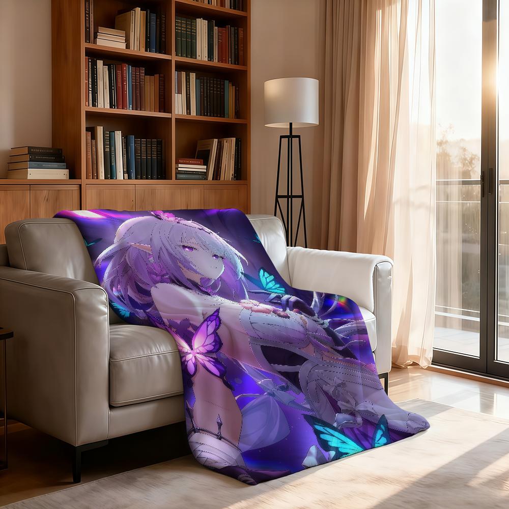 Game Honkai Star Rail Castorice Cute Blanket Soft Throw Blanket for Home Bedroom Bed Sofa Picnic Travel Office Rest Blanket Gift