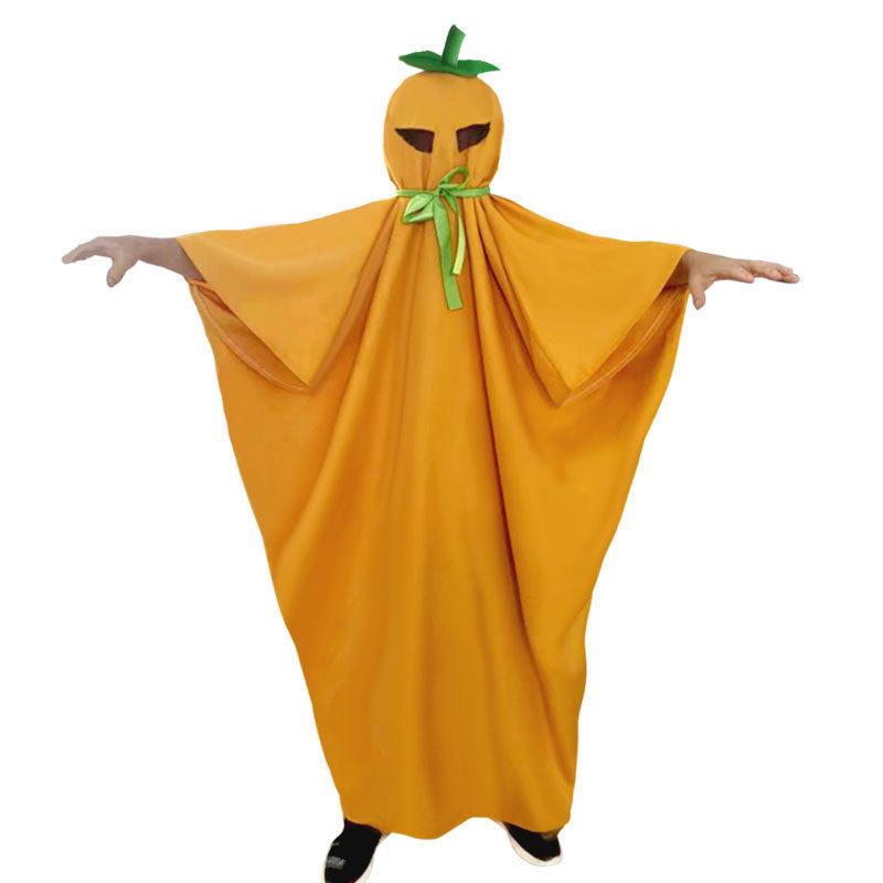 Halloween Pumpkin Cloak Cosplay Costume For Adults And Kids With Polyester Fabric For Party Dress Up