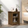 Bedside Table - Maison Exclusive - Honey Brown - Solid Pine Wood - 2 Compartments