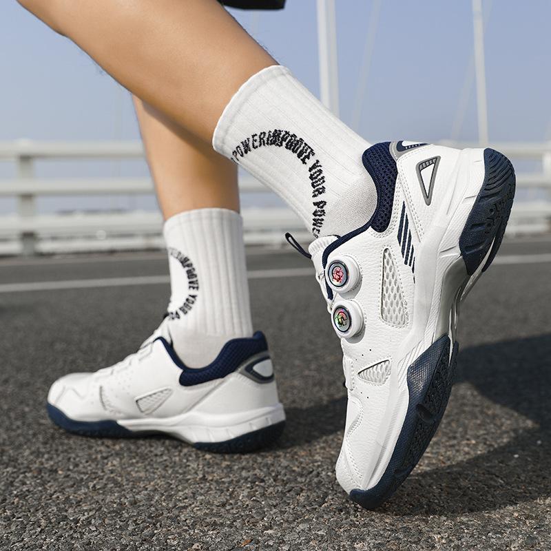 Professional Competition Badminton Shoes Flying Rotary Buckle Non-Slip Shock Absorbing Carbon Board Student Tennis Training Sneakers