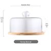 Glass Dome Cake Stand with Wood Tray