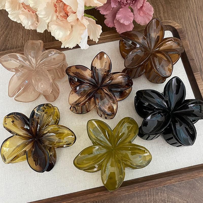 Floral Large Hair Claws Clips Crab Hair Clamps Women Girls Ponytail Holder Big Hair Barrettes Hairpins Hair Accessories Fashion
