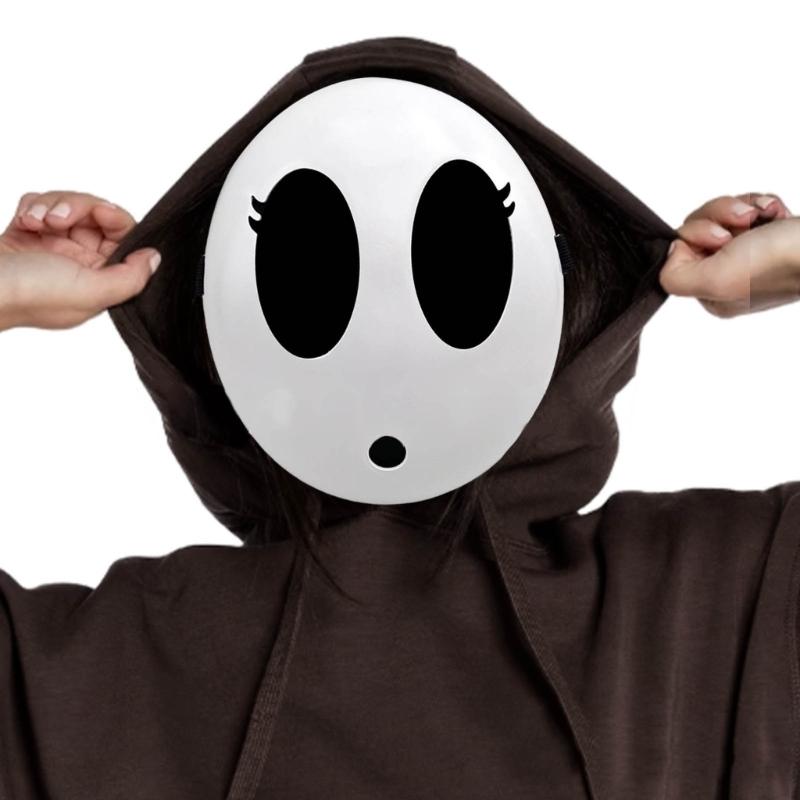 Zabawna maska Shy Guy na Halloween, maska do cosplayu, pełnotwarzowy dodatek do kostiumu, do odgrywania ról, na imprezę Halloweenową, wykwintnie wykonana