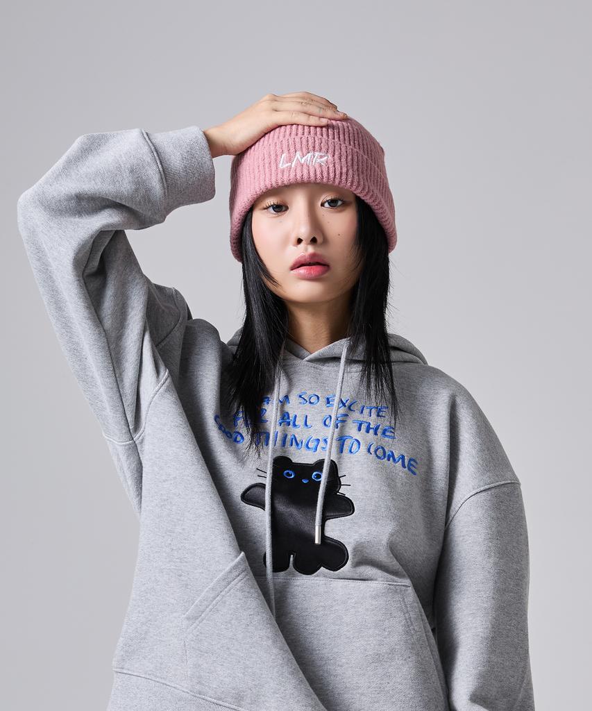 LMR Lettering Logo Embroidered Beanie Pink