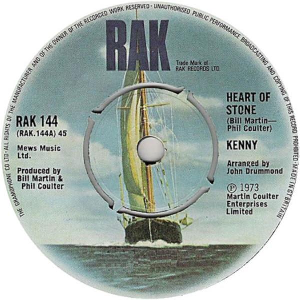 

7inch Record TONY KENNY - Heart Of Stone RAK144 RAK 1973 UK Pop Used