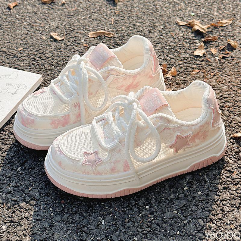 

Модные новые летние универсальные кроссовки на толстой подошве, увеличивающие рост, нишевые, повседневные, спортивные, обувь для скейтборда, женские сетчатые дышащие туфли 40 розовый