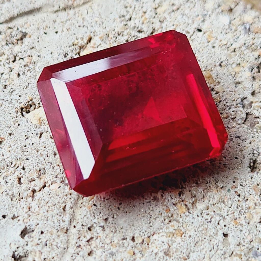 90 Cts Natural Mozambique Red Ruby Emerald Cut Ruby Gemstone Certified